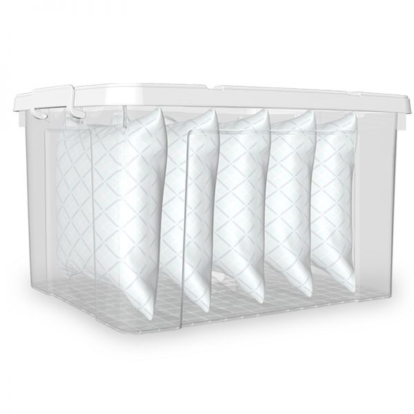 K & A Clip Plastic Storage Box with White Handle XXL 90L Heavy Duty(Minimum  order quantity:6)