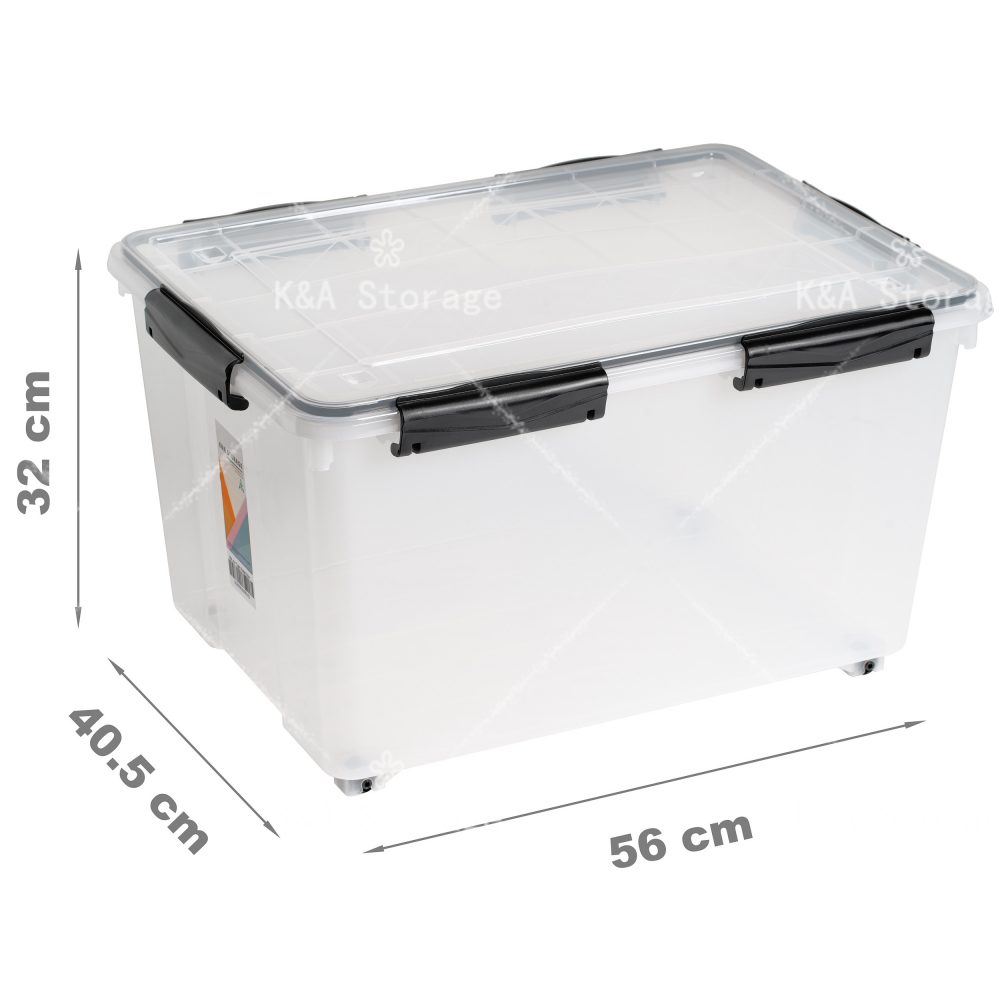 K&A Air Tight Plastic Storage Box With Wheels 55L(Minimum order ...